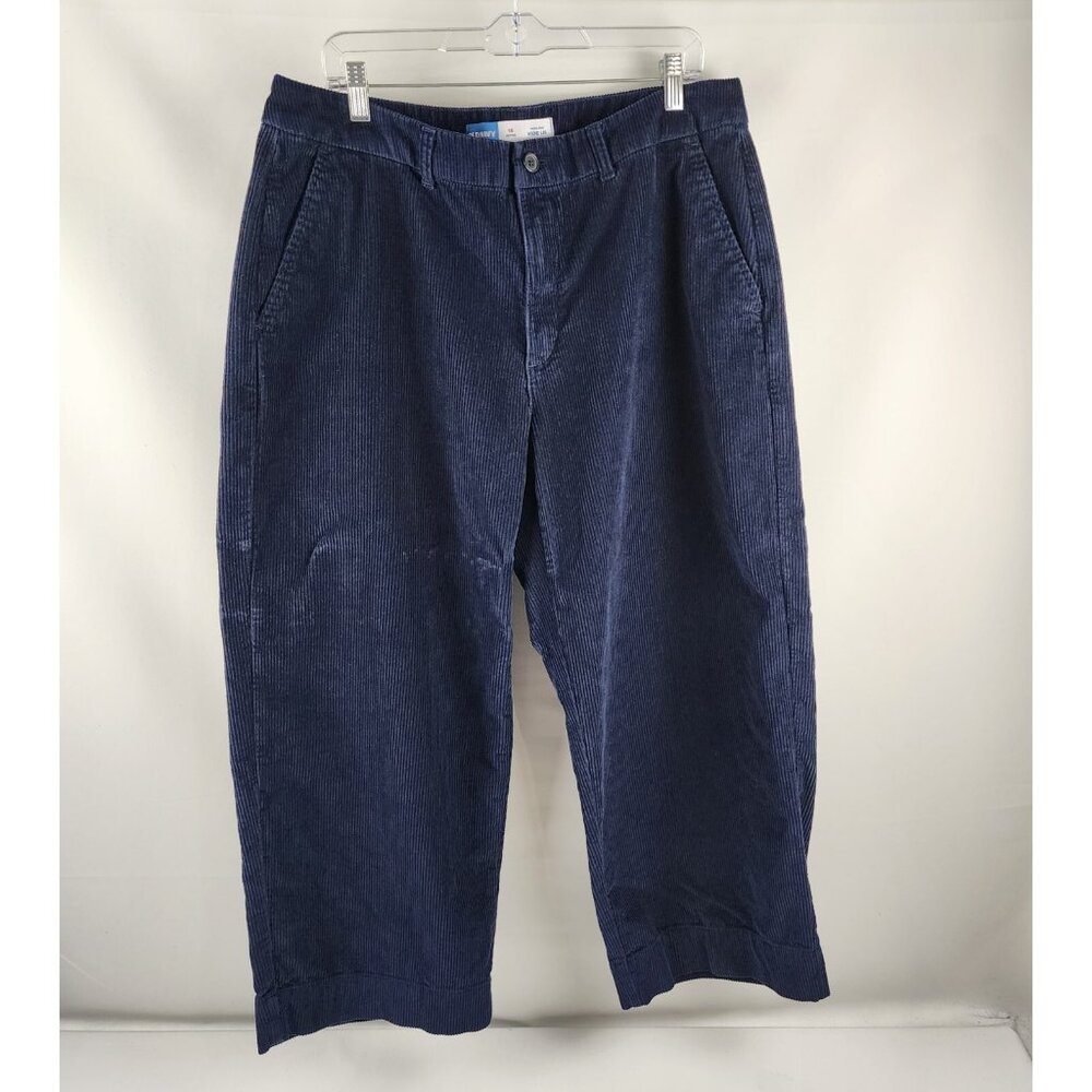 Old Navy Pants Womens 16 Petite Blue High Rise Wide Leg Corduroy Pant (36x26)